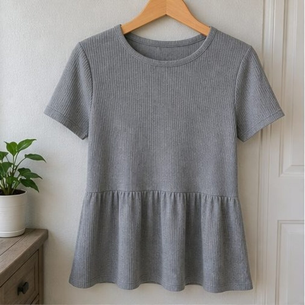Gray Peplum Top